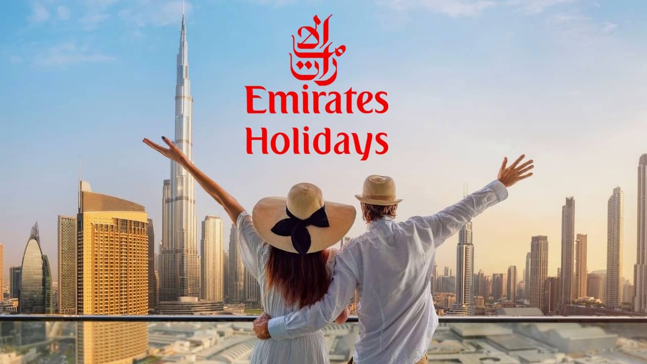 Voyage à Dubaï avec Emirates Holidays : skyline de Dubaï et hôtel partenaire en fin de journée