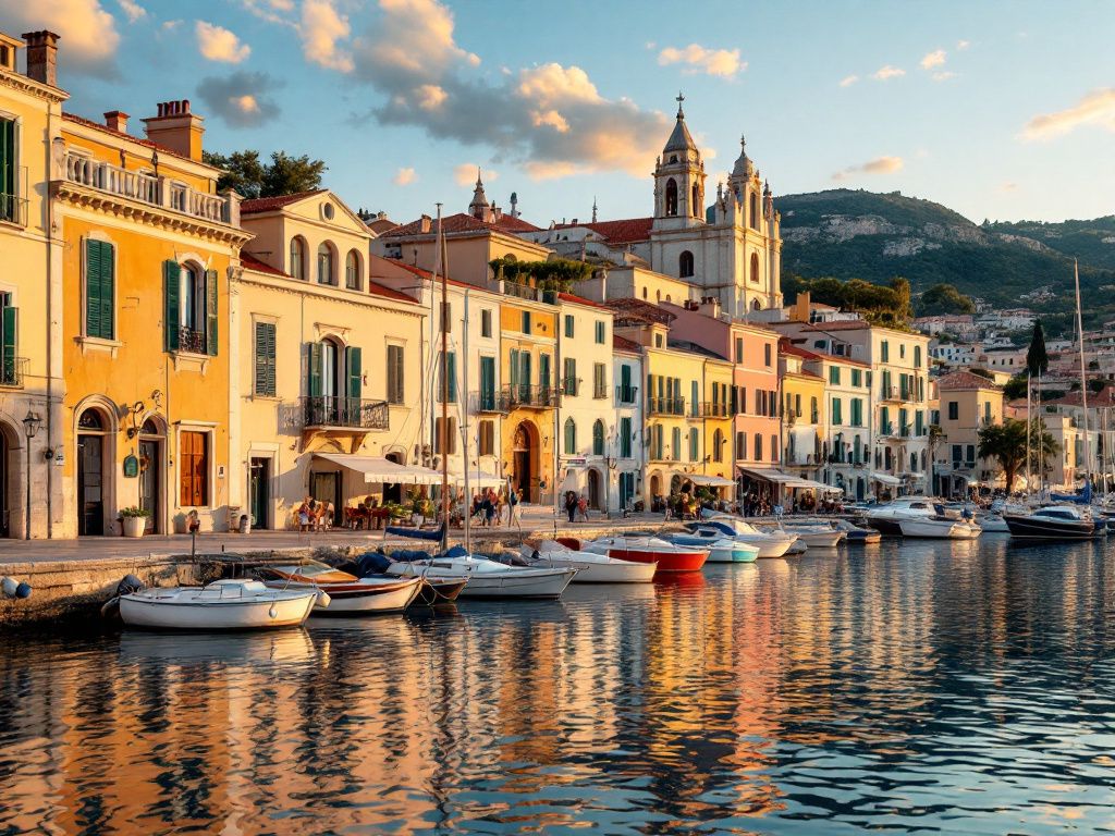 Vue du Vieux-Port de Bastia en Corse avec ses façades colorées et ses bateaux