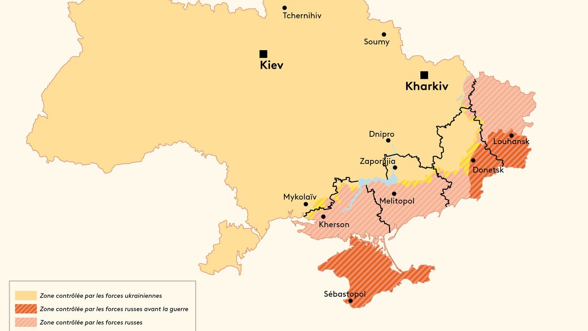 Carte de l'oblast de Donetsk dans l'est de l'Ukraine